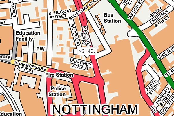 NG1 4DJ map - OS OpenMap – Local (Ordnance Survey) NG1 4DJ map - OS OpenMap – Local (Ordnance Survey)