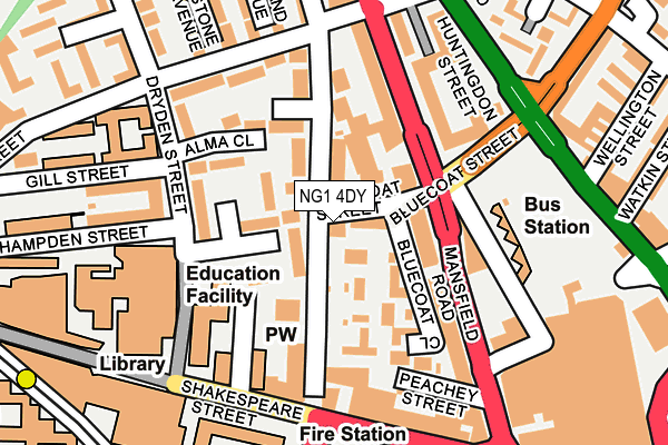 NG1 4DY map - OS OpenMap – Local (Ordnance Survey) NG1 4DY map - OS OpenMap – Local (Ordnance Survey)