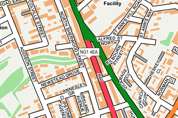 NG1 4EA map - OS OpenMap – Local (Ordnance Survey) NG1 4EA map - OS OpenMap – Local (Ordnance Survey)