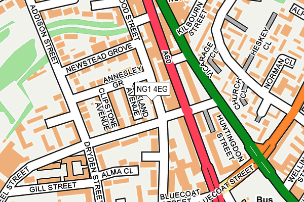 NG1 4EG map - OS OpenMap – Local (Ordnance Survey) NG1 4EG map - OS OpenMap – Local (Ordnance Survey)