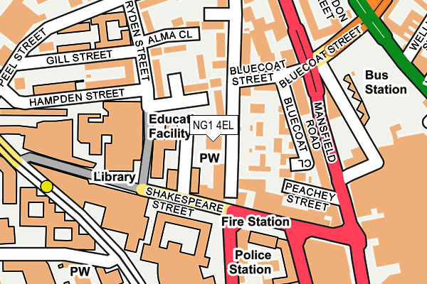 NG1 4EL map - OS OpenMap – Local (Ordnance Survey) NG1 4EL map - OS OpenMap – Local (Ordnance Survey)