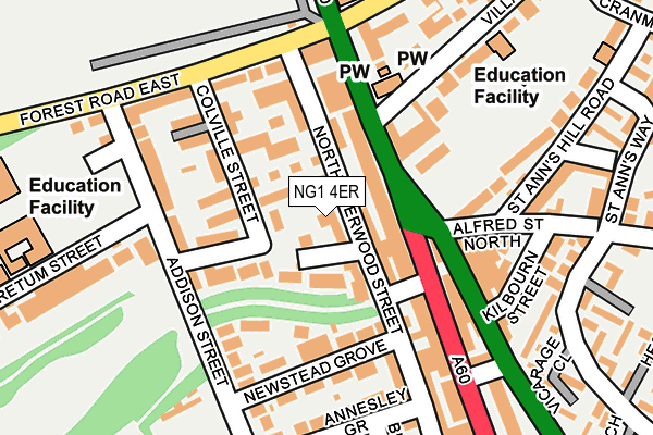 NG1 4ER map - OS OpenMap – Local (Ordnance Survey) NG1 4ER map - OS OpenMap – Local (Ordnance Survey)