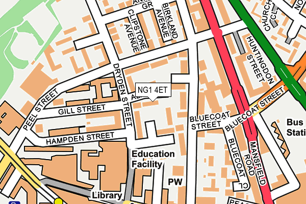 NG1 4ET map - OS OpenMap – Local (Ordnance Survey) NG1 4ET map - OS OpenMap – Local (Ordnance Survey)