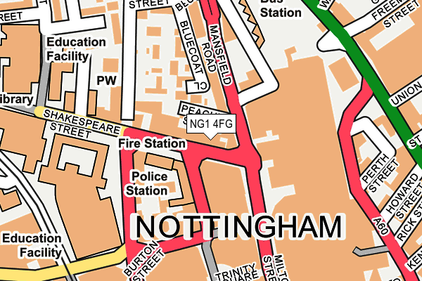 NG1 4FG map - OS OpenMap – Local (Ordnance Survey) NG1 4FG map - OS OpenMap – Local (Ordnance Survey)
