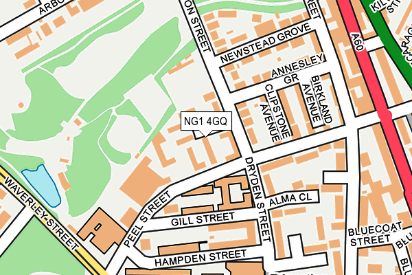 NG1 4GQ map - OS OpenMap – Local (Ordnance Survey) NG1 4GQ map - OS OpenMap – Local (Ordnance Survey)