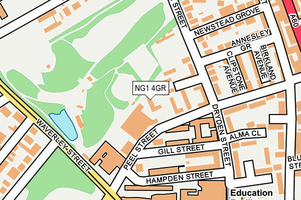 NG1 4GR map - OS OpenMap – Local (Ordnance Survey) NG1 4GR map - OS OpenMap – Local (Ordnance Survey)