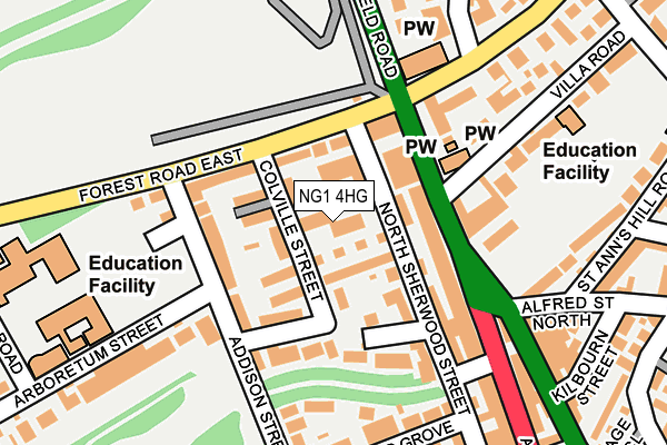 NG1 4HG map - OS OpenMap – Local (Ordnance Survey) NG1 4HG map - OS OpenMap – Local (Ordnance Survey)