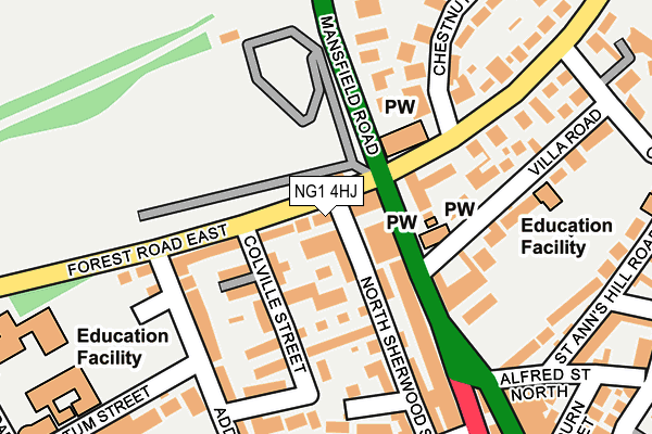 NG1 4HJ map - OS OpenMap – Local (Ordnance Survey) NG1 4HJ map - OS OpenMap – Local (Ordnance Survey)