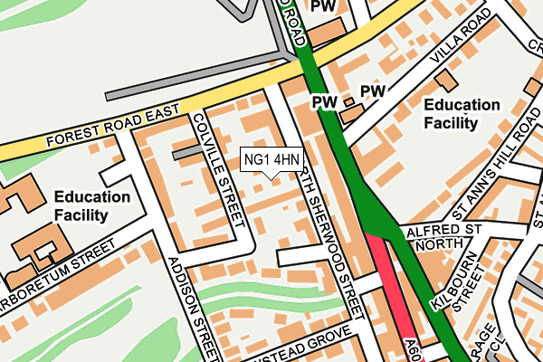 NG1 4HN map - OS OpenMap – Local (Ordnance Survey) NG1 4HN map - OS OpenMap – Local (Ordnance Survey)
