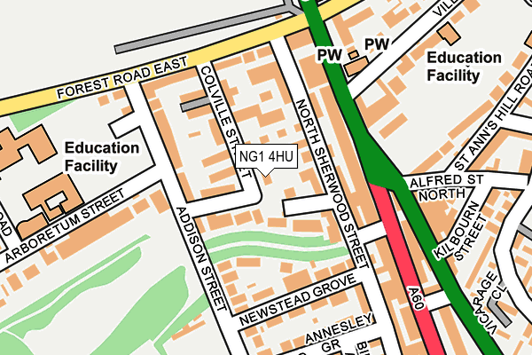 NG1 4HU map - OS OpenMap – Local (Ordnance Survey) NG1 4HU map - OS OpenMap – Local (Ordnance Survey)