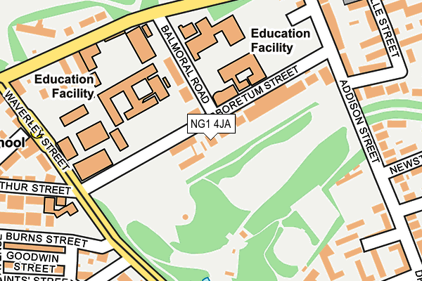 NG1 4JA map - OS OpenMap – Local (Ordnance Survey) NG1 4JA map - OS OpenMap – Local (Ordnance Survey)