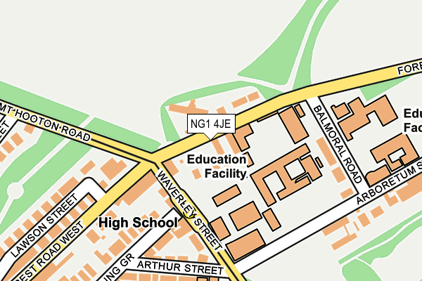 NG1 4JE map - OS OpenMap – Local (Ordnance Survey) NG1 4JE map - OS OpenMap – Local (Ordnance Survey)