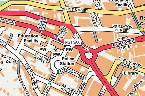 NG1 5AA map - OS OpenMap – Local (Ordnance Survey) NG1 5AA map - OS OpenMap – Local (Ordnance Survey)