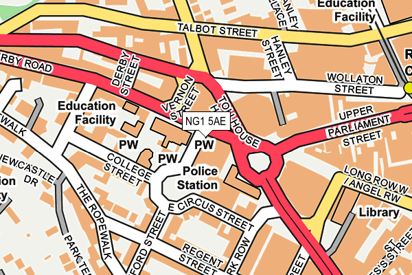 NG1 5AE map - OS OpenMap – Local (Ordnance Survey) NG1 5AE map - OS OpenMap – Local (Ordnance Survey)