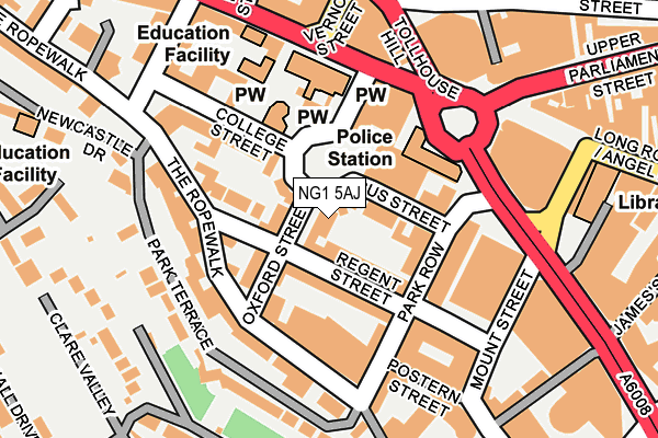 NG1 5AJ map - OS OpenMap – Local (Ordnance Survey) NG1 5AJ map - OS OpenMap – Local (Ordnance Survey)