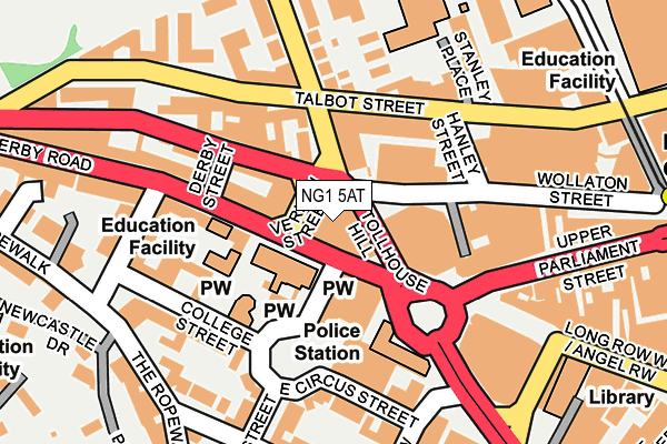 NG1 5AT map - OS OpenMap – Local (Ordnance Survey)