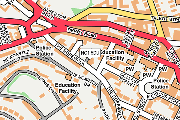 NG1 5DU map - OS OpenMap – Local (Ordnance Survey) NG1 5DU map - OS OpenMap – Local (Ordnance Survey)