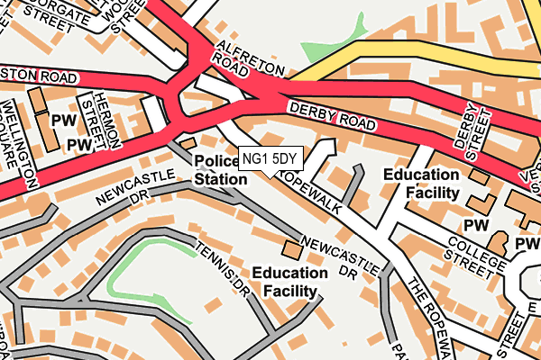 NG1 5DY map - OS OpenMap – Local (Ordnance Survey) NG1 5DY map - OS OpenMap – Local (Ordnance Survey)