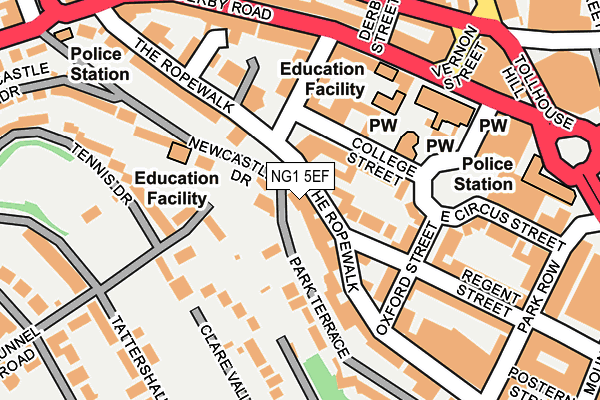 NG1 5EF map - OS OpenMap – Local (Ordnance Survey) NG1 5EF map - OS OpenMap – Local (Ordnance Survey)