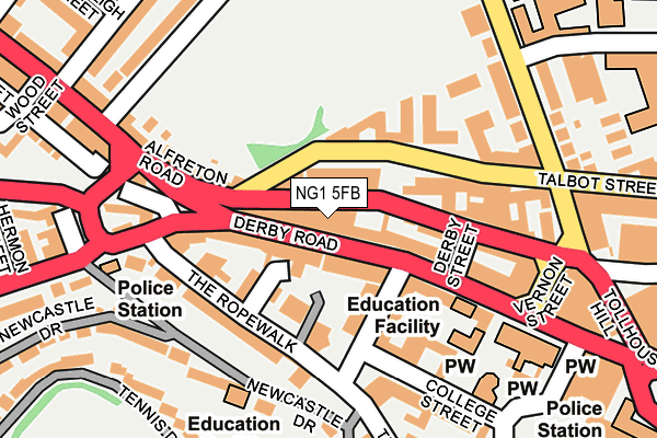 NG1 5FB map - OS OpenMap – Local (Ordnance Survey) NG1 5FB map - OS OpenMap – Local (Ordnance Survey)