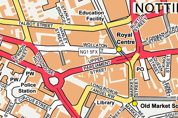 NG1 5FX map - OS OpenMap – Local (Ordnance Survey) NG1 5FX map - OS OpenMap – Local (Ordnance Survey)