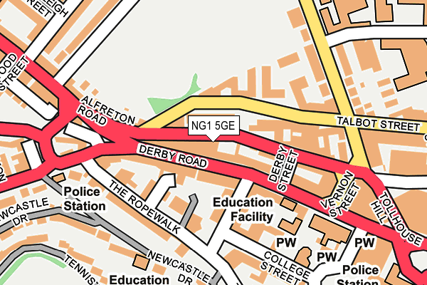 NG1 5GE map - OS OpenMap – Local (Ordnance Survey) NG1 5GE map - OS OpenMap – Local (Ordnance Survey)