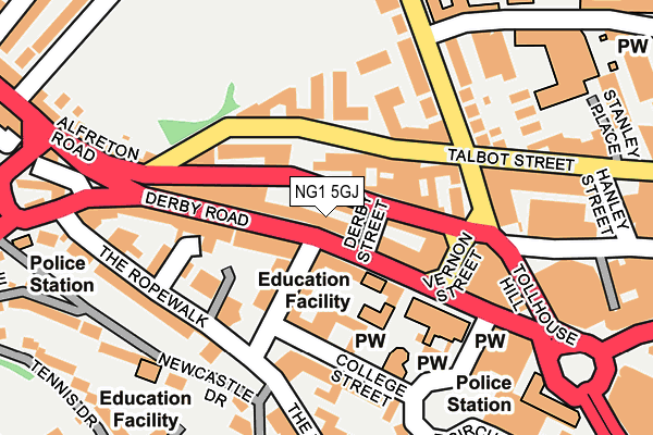 NG1 5GJ map - OS OpenMap – Local (Ordnance Survey) NG1 5GJ map - OS OpenMap – Local (Ordnance Survey)