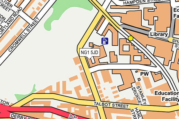 NG1 5JD map - OS OpenMap – Local (Ordnance Survey)