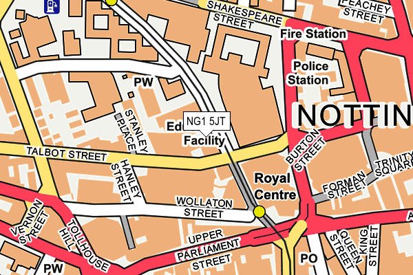 NG1 5JT map - OS OpenMap – Local (Ordnance Survey) NG1 5JT map - OS OpenMap – Local (Ordnance Survey)
