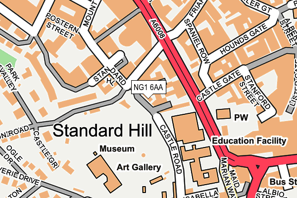 NG1 6AA map - OS OpenMap – Local (Ordnance Survey) NG1 6AA map - OS OpenMap – Local (Ordnance Survey)