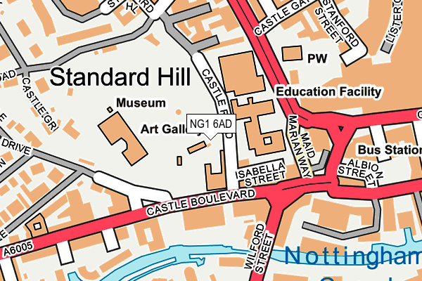 NG1 6AD map - OS OpenMap – Local (Ordnance Survey) NG1 6AD map - OS OpenMap – Local (Ordnance Survey)