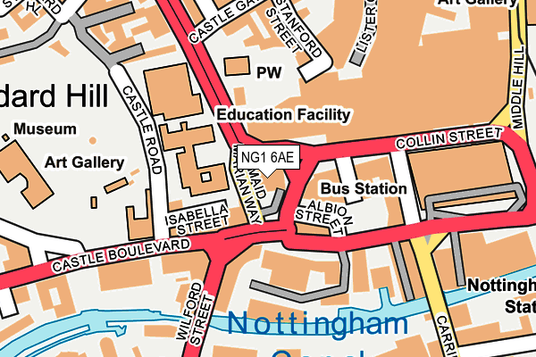 NG1 6AE map - OS OpenMap – Local (Ordnance Survey) NG1 6AE map - OS OpenMap – Local (Ordnance Survey)