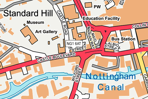 NG1 6AT map - OS OpenMap – Local (Ordnance Survey) NG1 6AT map - OS OpenMap – Local (Ordnance Survey)