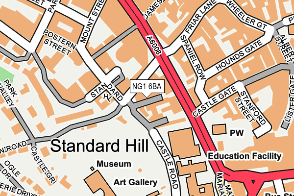 NG1 6BA map - OS OpenMap – Local (Ordnance Survey) NG1 6BA map - OS OpenMap – Local (Ordnance Survey)