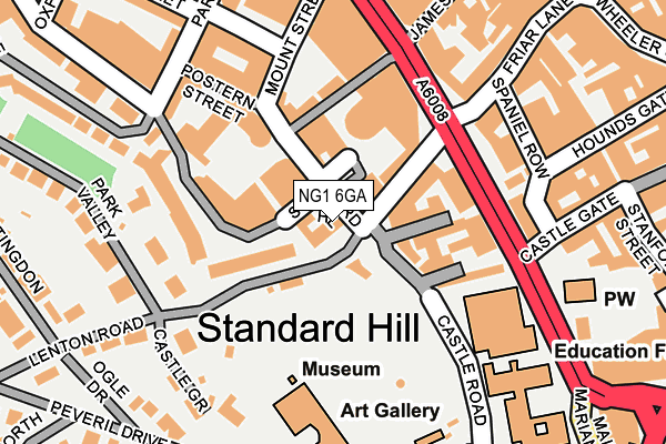 NG1 6GA map - OS OpenMap – Local (Ordnance Survey) NG1 6GA map - OS OpenMap – Local (Ordnance Survey)