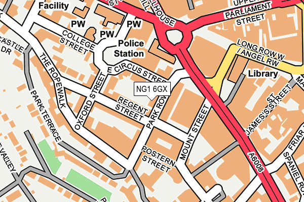 NG1 6GX map - OS OpenMap – Local (Ordnance Survey) NG1 6GX map - OS OpenMap – Local (Ordnance Survey)