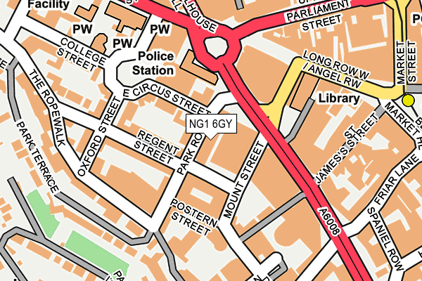 NG1 6GY map - OS OpenMap – Local (Ordnance Survey) NG1 6GY map - OS OpenMap – Local (Ordnance Survey)