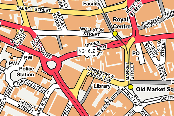 NG1 6JZ map - OS OpenMap – Local (Ordnance Survey) NG1 6JZ map - OS OpenMap – Local (Ordnance Survey)