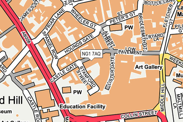 NG1 7AQ map - OS OpenMap – Local (Ordnance Survey) NG1 7AQ map - OS OpenMap – Local (Ordnance Survey)