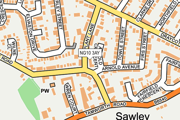 NG10 3AY map - OS OpenMap – Local (Ordnance Survey) NG10 3AY map - OS OpenMap – Local (Ordnance Survey)