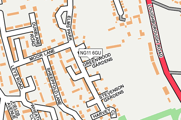 NG11 6GU map - OS OpenMap – Local (Ordnance Survey) NG11 6GU map - OS OpenMap – Local (Ordnance Survey)