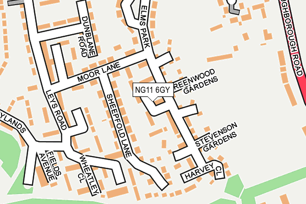 NG11 6GY map - OS OpenMap – Local (Ordnance Survey) NG11 6GY map - OS OpenMap – Local (Ordnance Survey)