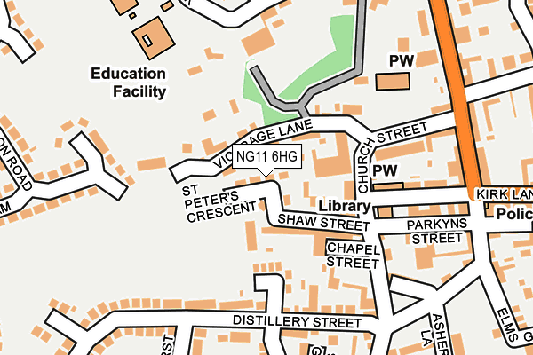 NG11 6HG map - OS OpenMap – Local (Ordnance Survey) NG11 6HG map - OS OpenMap – Local (Ordnance Survey)