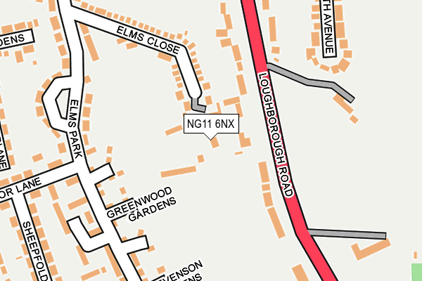 NG11 6NX map - OS OpenMap – Local (Ordnance Survey) NG11 6NX map - OS OpenMap – Local (Ordnance Survey)