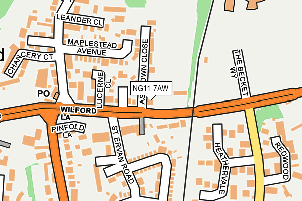 NG11 7AW map - OS OpenMap – Local (Ordnance Survey) NG11 7AW map - OS OpenMap – Local (Ordnance Survey)