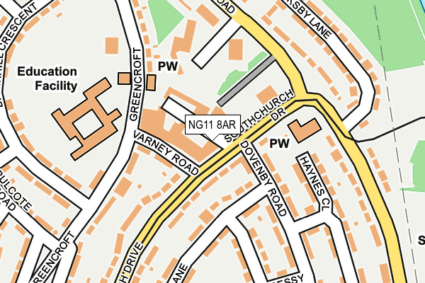 NG11 8AR map - OS OpenMap – Local (Ordnance Survey) NG11 8AR map - OS OpenMap – Local (Ordnance Survey)