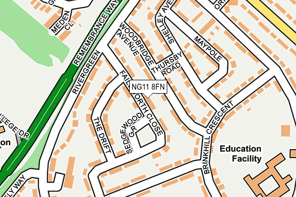 NG11 8FN map - OS OpenMap – Local (Ordnance Survey) NG11 8FN map - OS OpenMap – Local (Ordnance Survey)