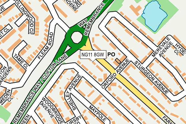 NG11 8GW map - OS OpenMap – Local (Ordnance Survey) NG11 8GW map - OS OpenMap – Local (Ordnance Survey)