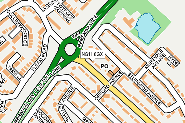 NG11 8GX map - OS OpenMap – Local (Ordnance Survey) NG11 8GX map - OS OpenMap – Local (Ordnance Survey)