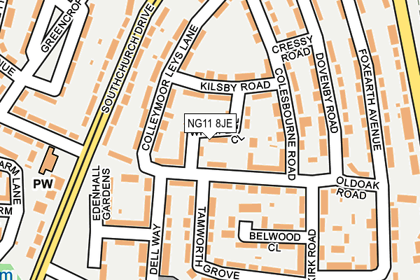 NG11 8JE map - OS OpenMap – Local (Ordnance Survey)